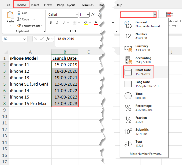 Convert back to dates