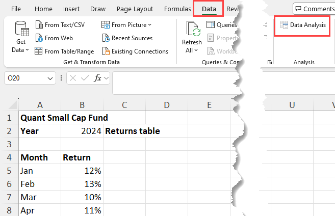 Data analysis command