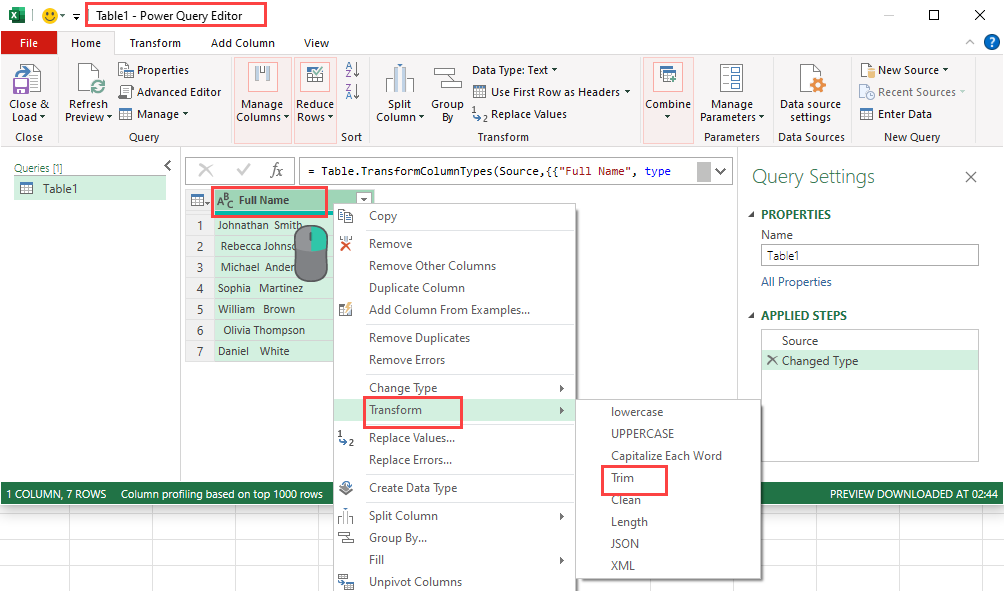 Power Query Editor