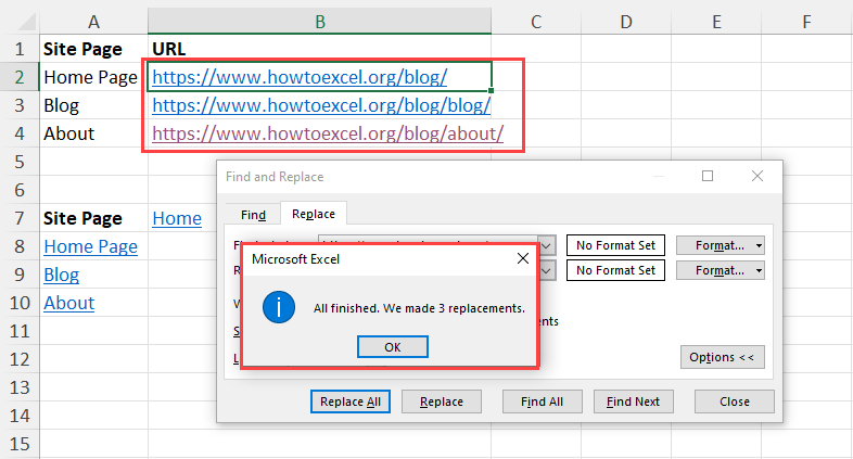 Replaced URLs