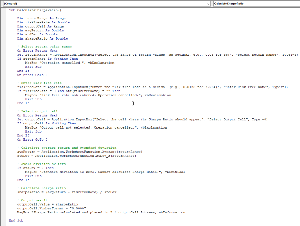 VBA script