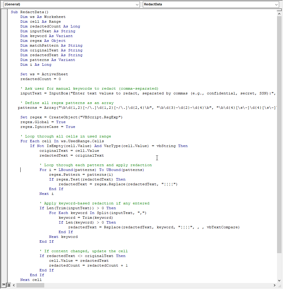 VBA script