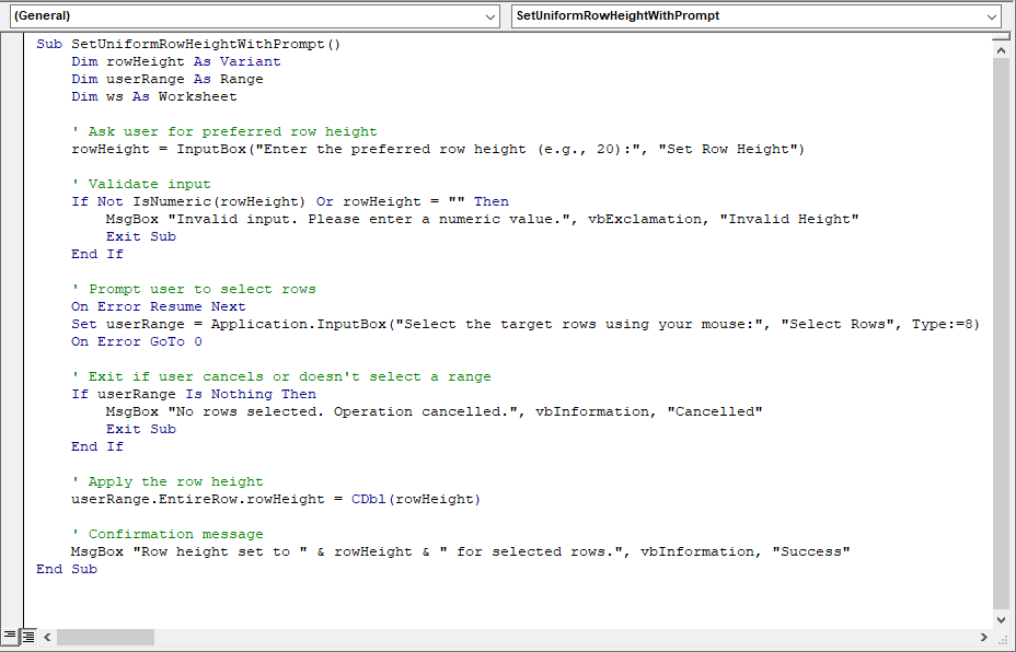 VBA script
