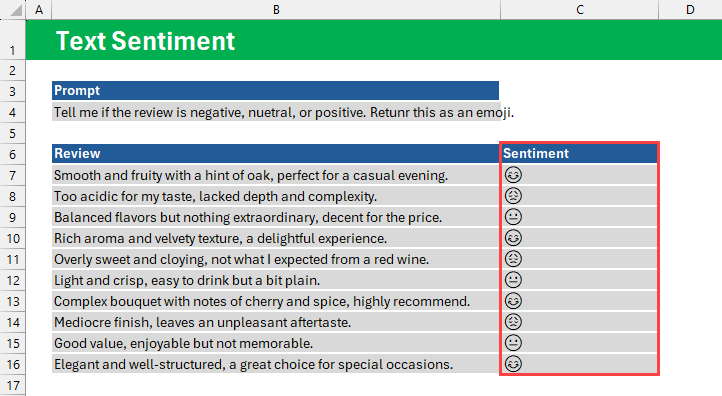 Create sentiment column