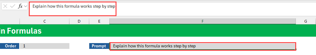 Prompt in F3