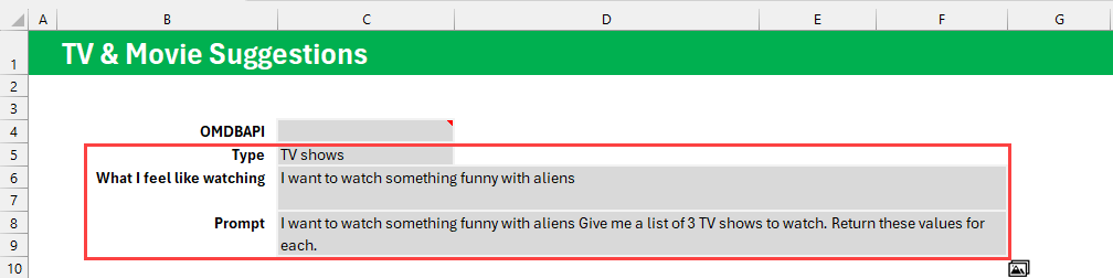Type and prompts