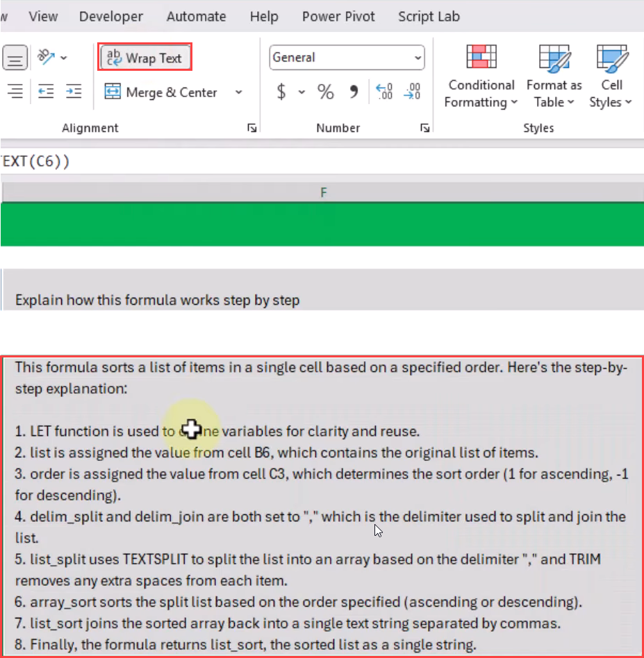 Wrap text